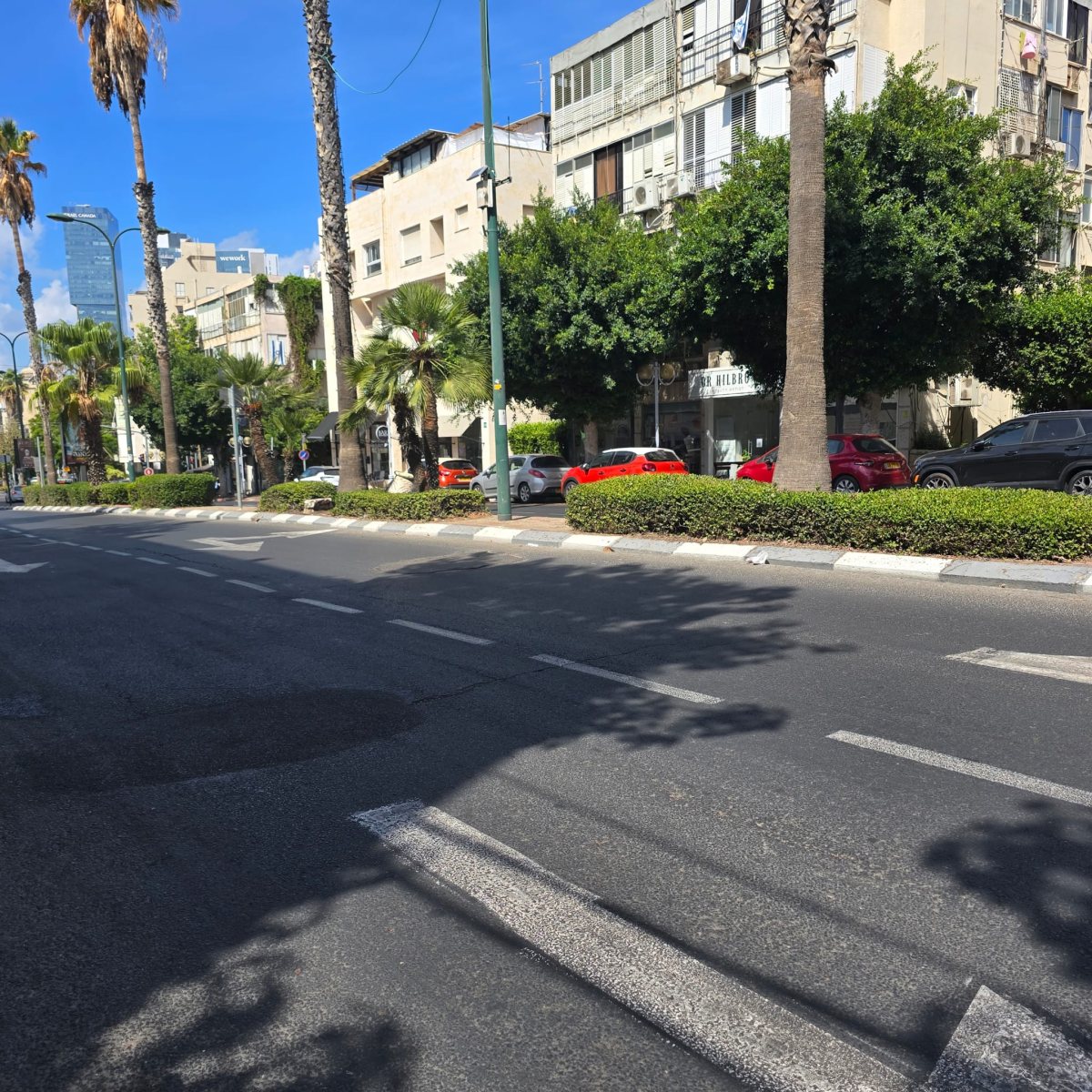 רחוב כצנלסון. אזורי פריקה ושבילי אופניים